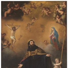 San Agustín entre Cristo y la Virgen