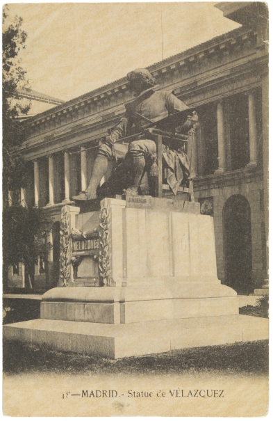 Imagen de la obra: "Museo del Prado, vista de la estatua Velázquez"
