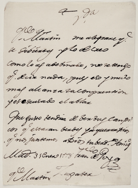 Imagen de la obra: "Carta a Martín Zapater de 31 de enero de 1778"