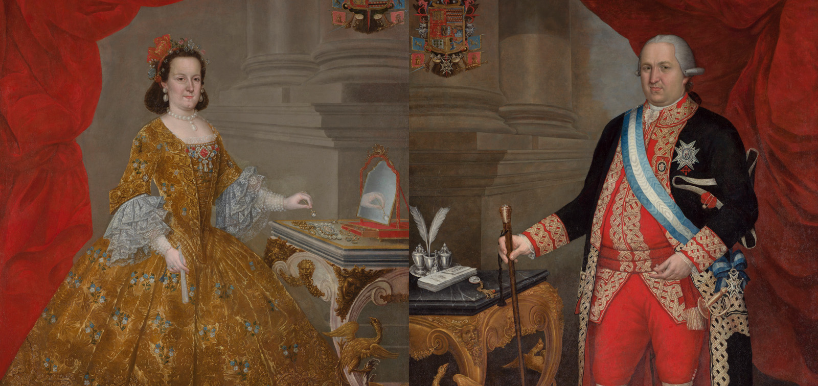 Doña Joaquina Nimpha de Carvajal y Vargas, condesa del Puerto, y su esposo, don Fermín Francisco de Carvajal-Vargas y Sotomayor y Alarcón