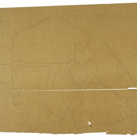 Calco del croquis de un plano del entorno de la iglesia de San Juan