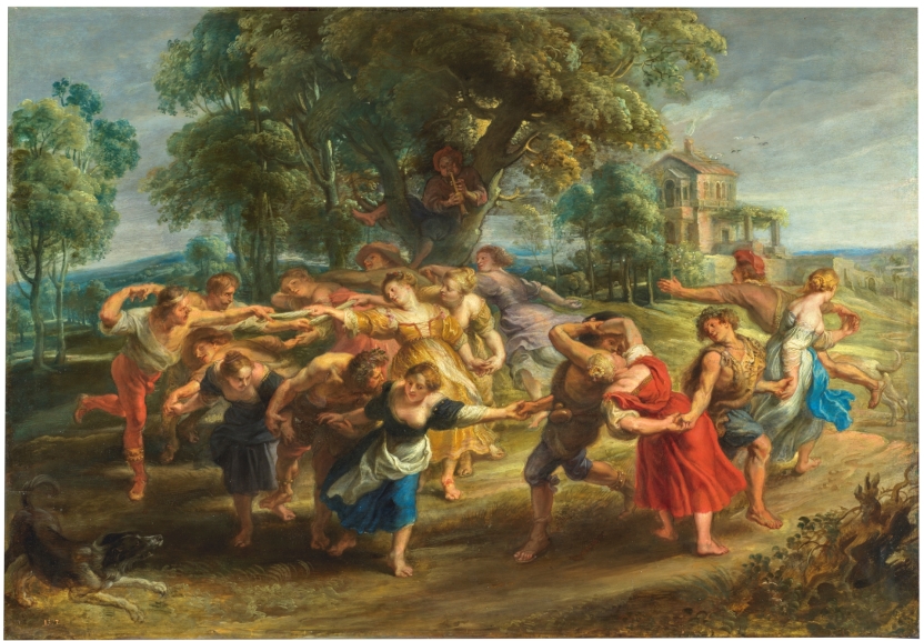 Danza de personajes mitológicos y aldeanos
