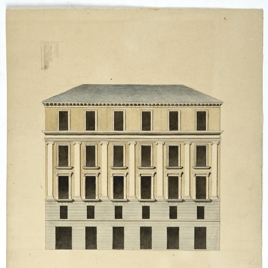 Alzado de la fachada de la casa de la antigua calle de San Miguel nº 298 - Caballero de Gracia nº 37