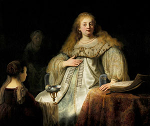 Judit en el banquete de Holofernes, Rembrandt