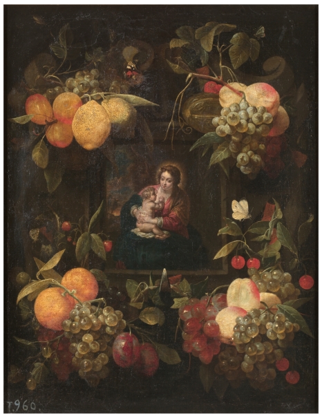 Imagen de la obra: "Guirnalda de frutas con la Virgen y el Niño"