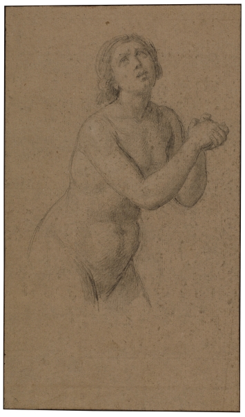 Imagen de la obra: "Desnudo femenino con manos unidas"