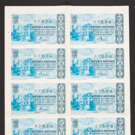 Capilla de billete de Lotería Nacional para el sorteo de 25 de abril de 1962