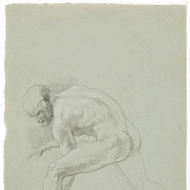 Estudio de desnudo masculino agachado