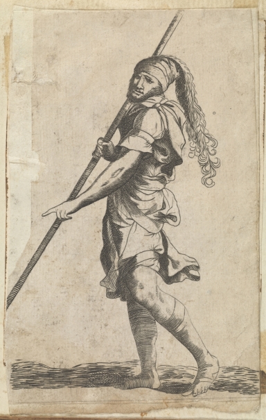 Imagen de la obra: "Soldado de perfil izquierdo con lanza y turbante"