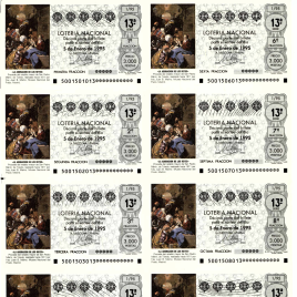 Capilla de billete de Lotería Nacional para el sorteo de 5 de enero de 1995