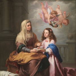 Santa Ana enseñando a leer a la Virgen