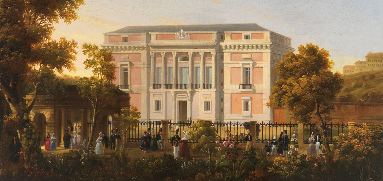 <em>Vista de la fachada sur del Museo del Prado, desde el interior del Jardín Botánico</em>