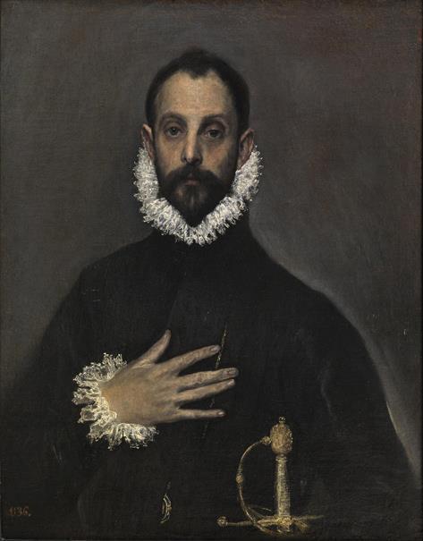 El caballero de la mano en el pecho (reproducción fotográfica)