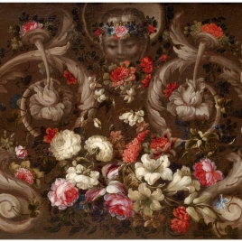 Sculpted Grotesques with Flowers
