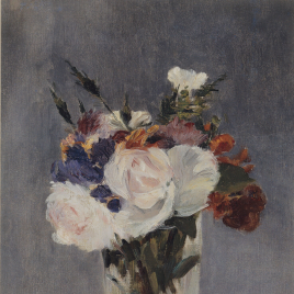 Manet [Material gráfico] : Flores en un jarrón de cristal = Flowers in a cristal vase.