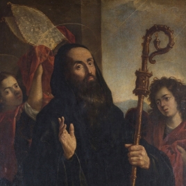 San Benito Abad con dos ángeles
