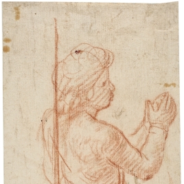 Media figura de joven en oración