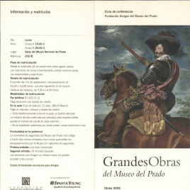 Grandes obras del Museo del Prado : otoño 2009 : ciclo de conferencias / Amigos del Museo del Prado.
