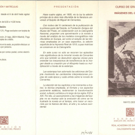 Curso de grabado : imágenes del Quijote : mayo 2005 / Amigos del Museo del Prado.