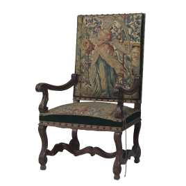 Armchair with upholstered seat and backrest