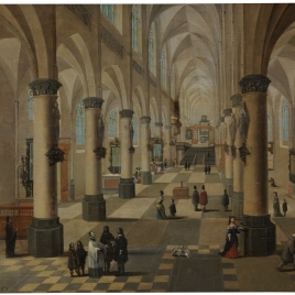 Interior de una iglesia en Flandes