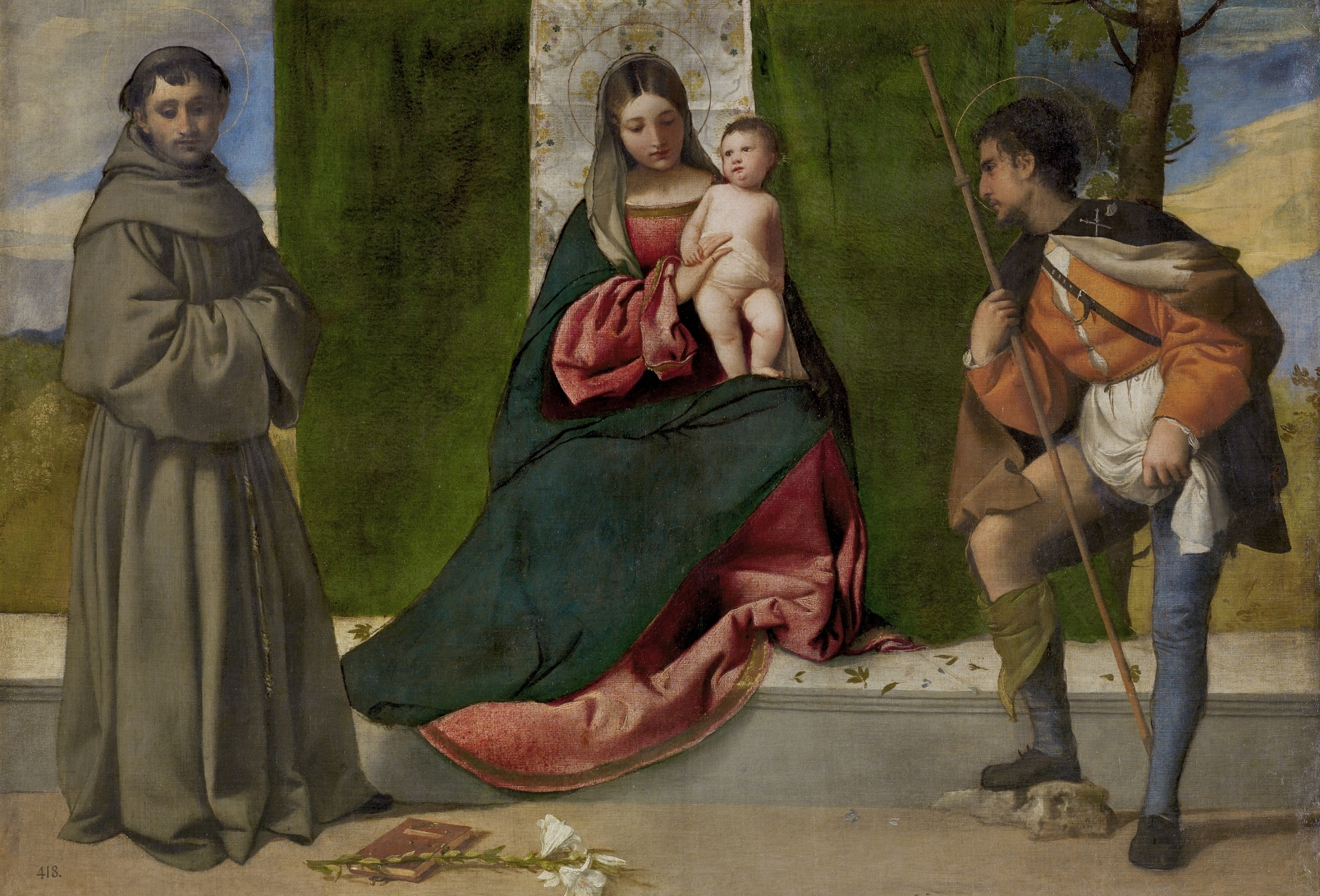 Virgen con el Niño entre san Antonio de Padua y san Roque, La [Tiziano]