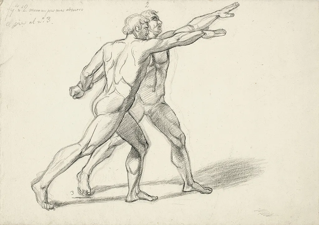 Imagen de Estudio de dos hombres desnudos para La muerte de Lucrecia y el juramento de Bruto