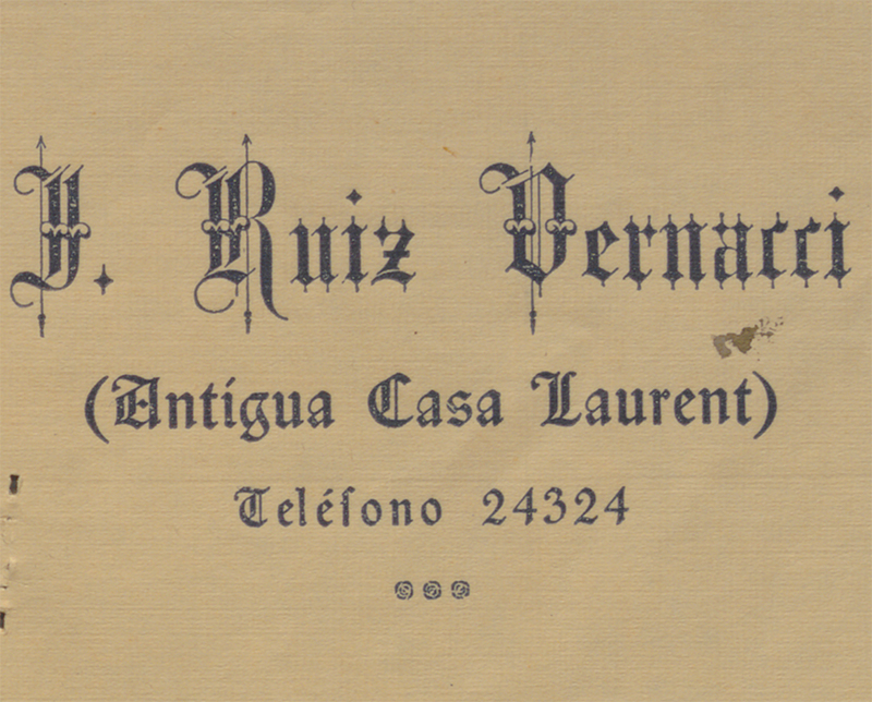 Imagen de membrete de una factura con informaci&oacute;n del negocio de Joaqu&iacute;n Ruiz Vernacci