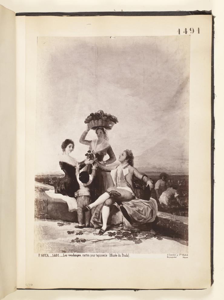 Imagen de La vendimia o El oto&ntilde;o de Goya, fotografiada por J. Laurent y C&iacute;a