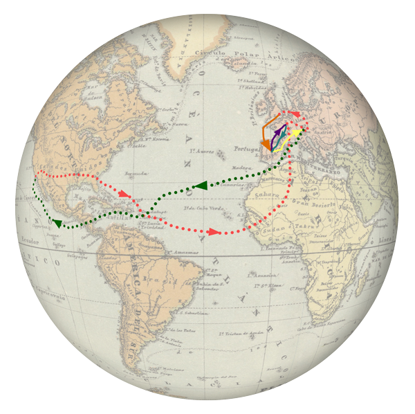 Mapa de los recorridos de la obra
