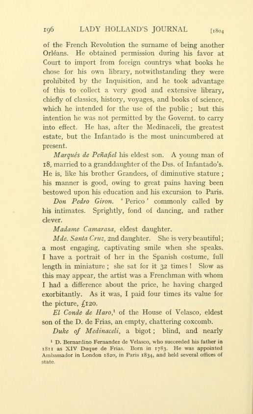 Lady Holland sobre la marquesa