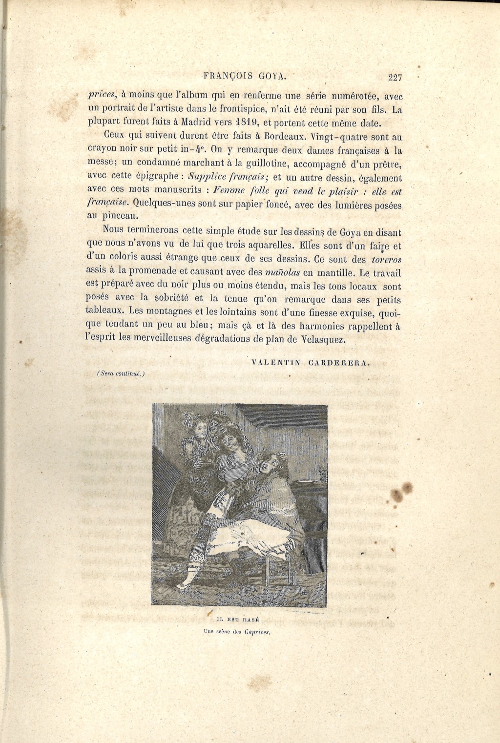 Imagen de Valentín Carderera, “François Goya, sa vie, ses dessins et ses eaux-fortes”, Gazette des Beaux-Arts, VII (1860), pp. 215-27