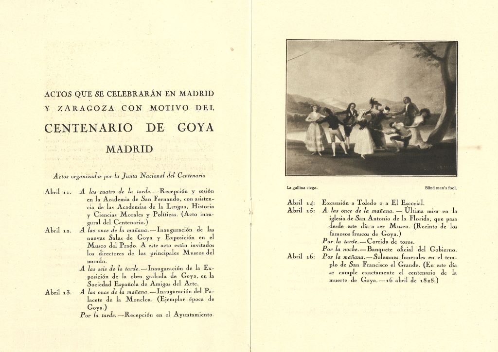 Imagen de Centenario de Goya: Madrid-Zaragoza, abril 1928. Madrid, Agentes oficiales para el turismo, Viajes Marsans, 1928