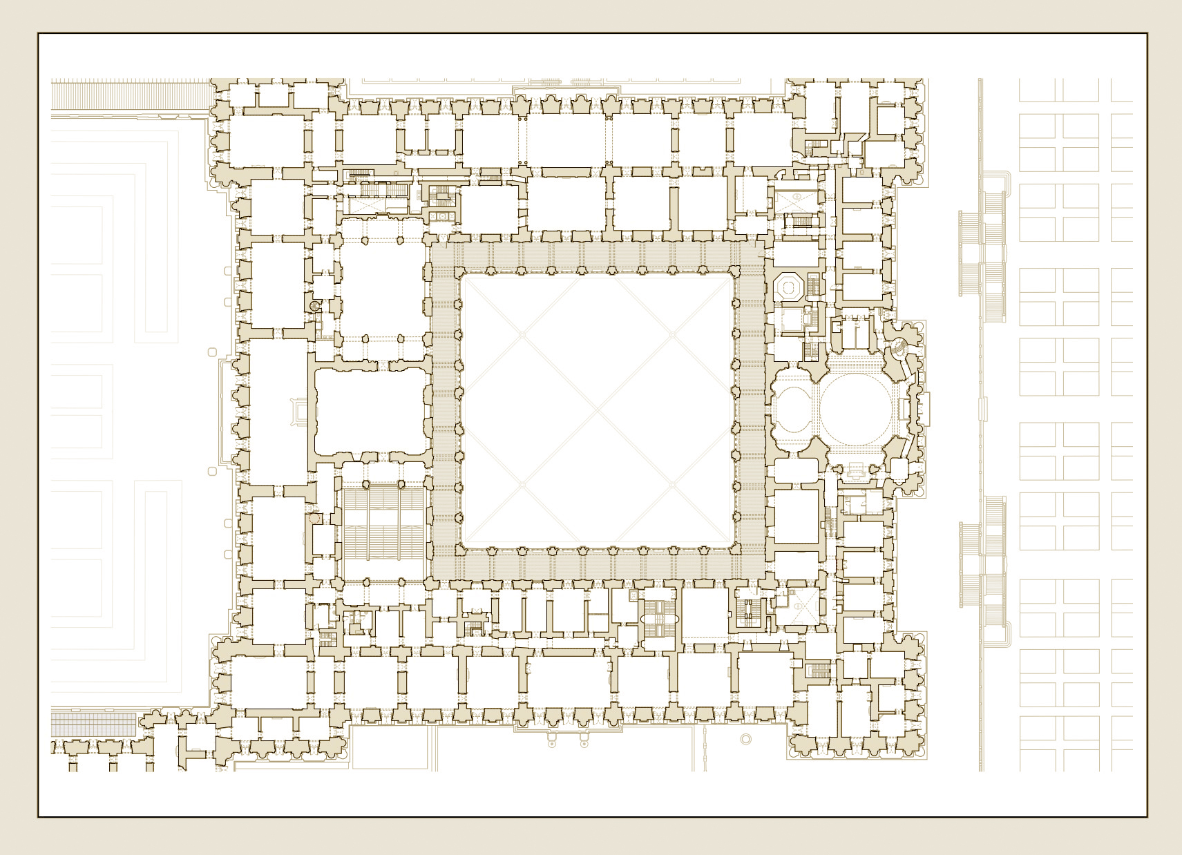 Plano en planta del Palacio Real Nuevo de Madrid