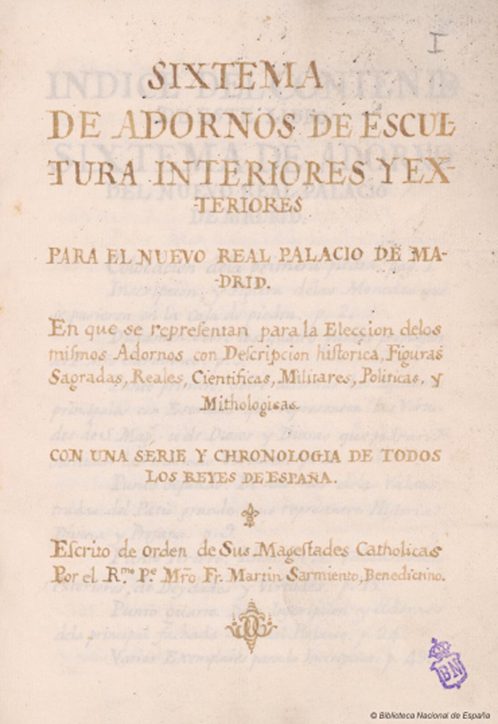 Manuscrito original del programa de fray Martín Sarmiento para decorar el Palacio Real Nuevo de Madrid