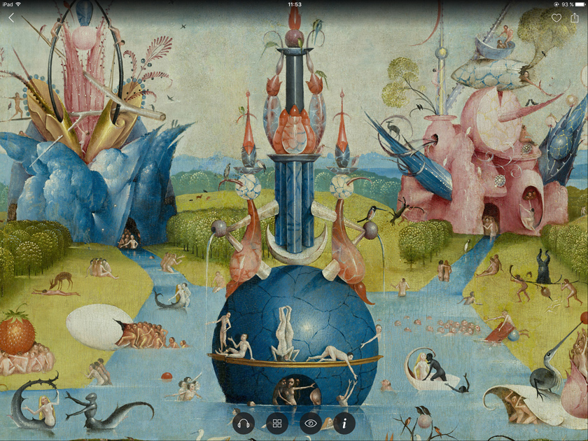 A screenshot from the app - The Garden of Earthly Delights