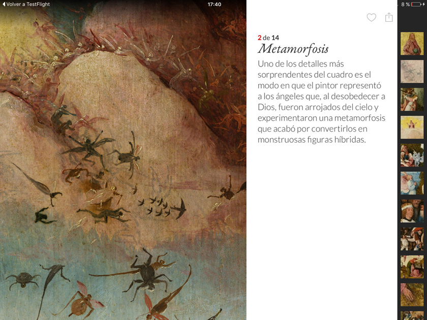 A screenshot from the app - Metamorfosis