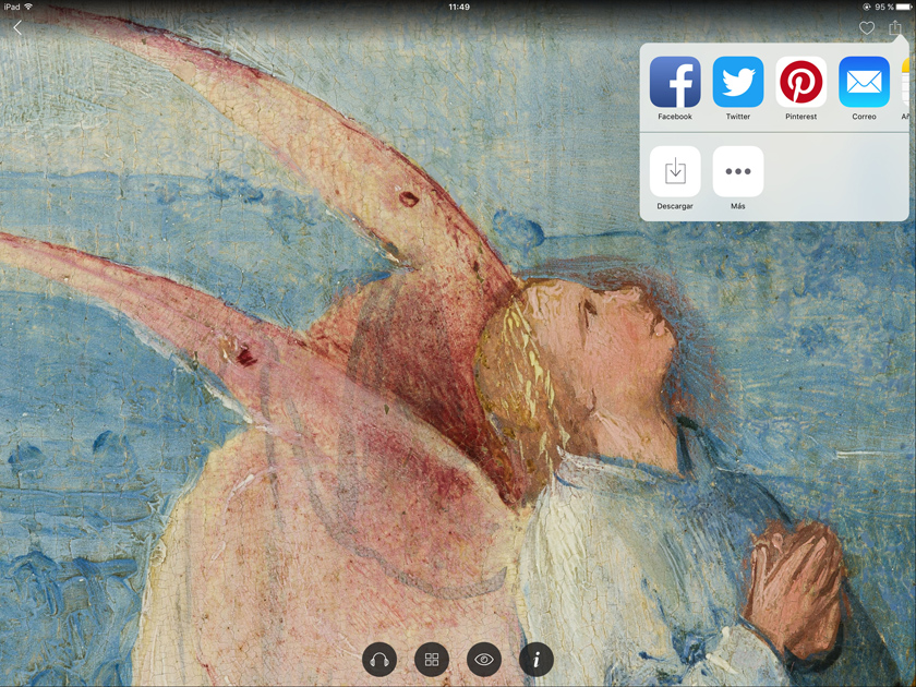 A screenshot from the app - Sharing