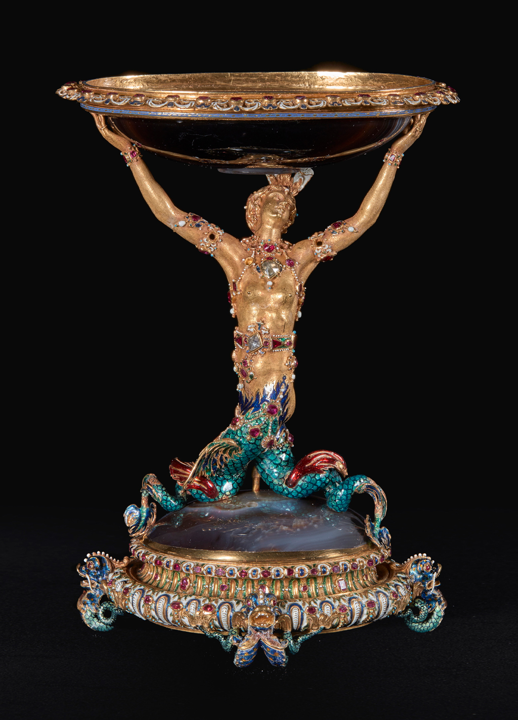 Copa con sirena de oro