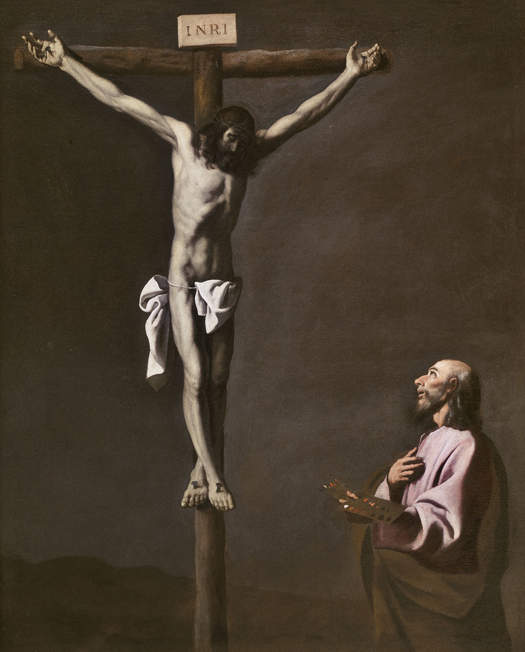 Imagen de 'Cristo crucificado con un pintor', de Francisco de Zurbarán