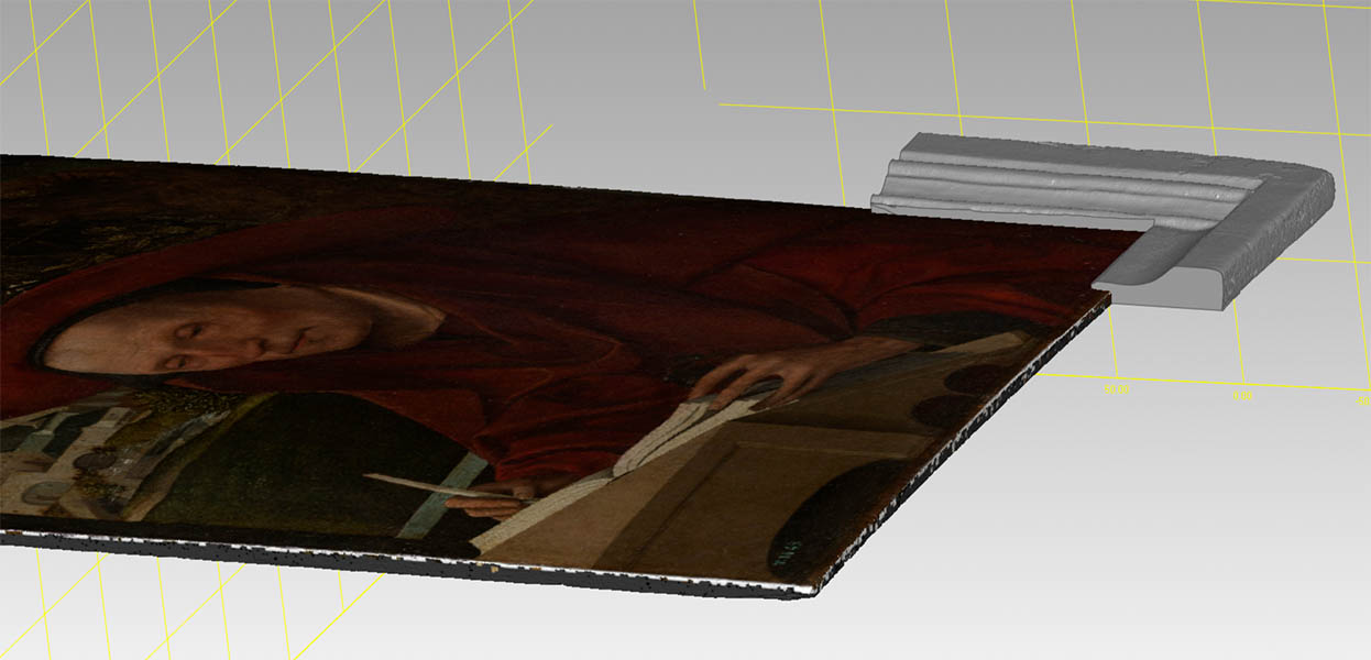 Modelo 3D, esquina del marco