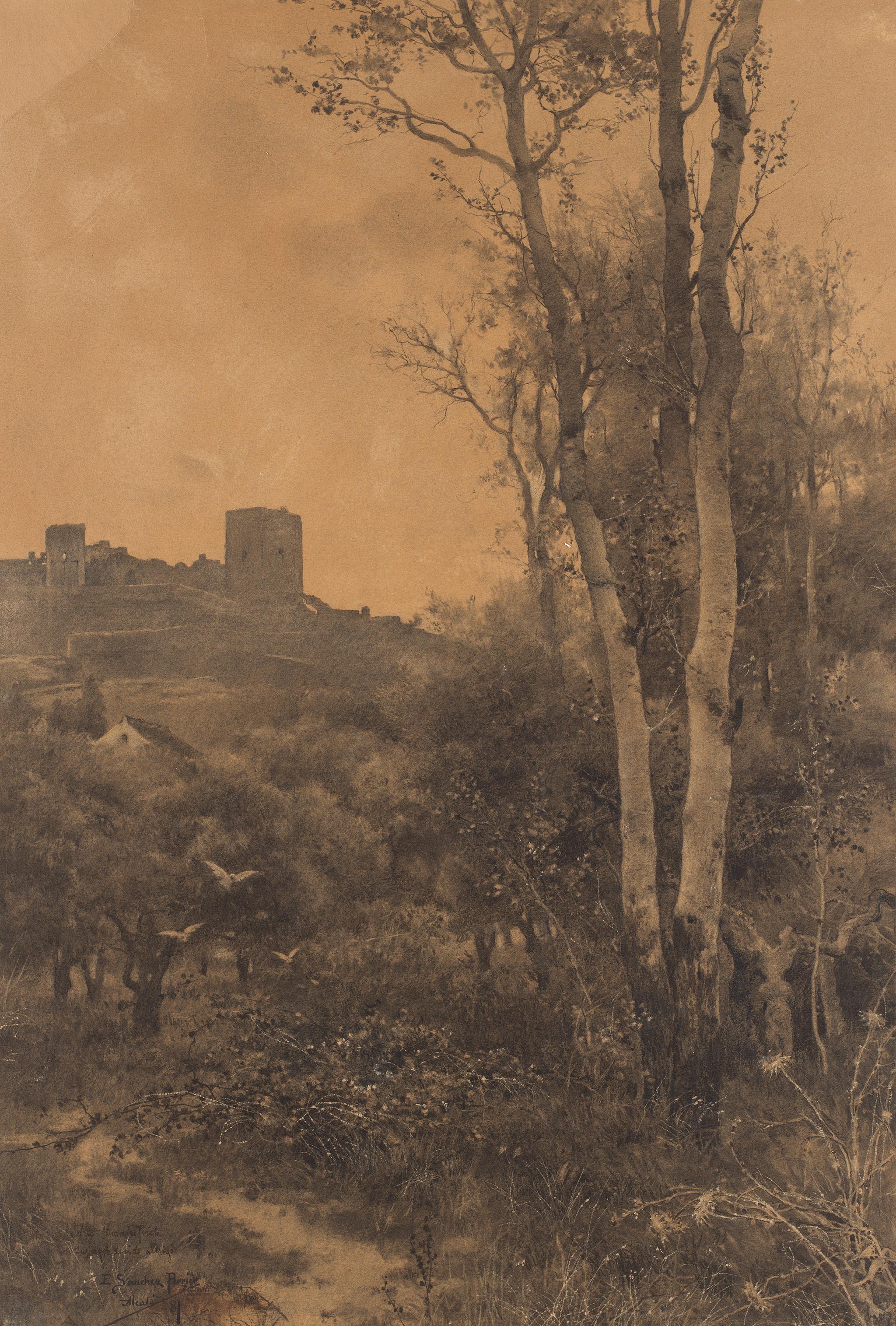 Imagen de la obra 'Vista del castillo de Alcalá de Guadaíra, Sevilla'