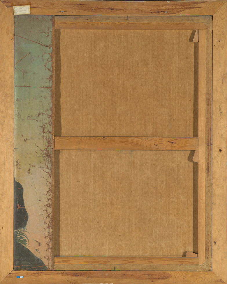 Picture of Reverse of Two Fishermen, one with a Rod and the other seated