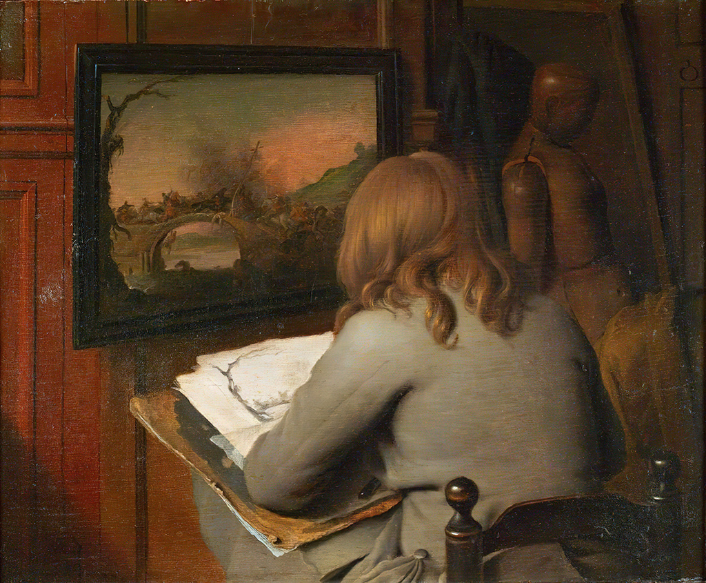 Picture of A Young Boy copying a Painting