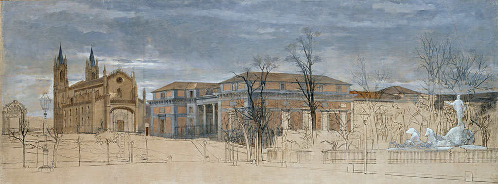 Imagen de la obra 'El Salón del Prado y la iglesia de San Jerónimo'