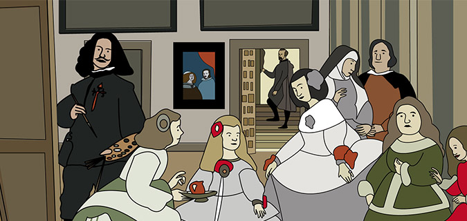 Detalle de Las meninas en pictogramas